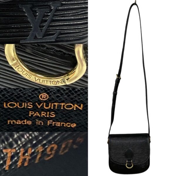 776b773 23081 4 Louis Vuitton Mini Saint Cloud Pochette Epi Leather Black Noir