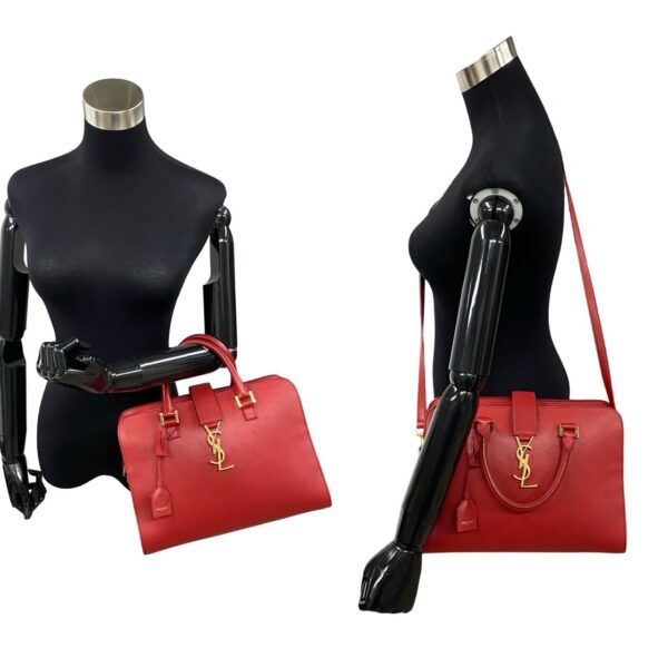 776b776 19232 3 Yves Saint Laurent YSL Leather 2way Handbag Shoulder Bag Red