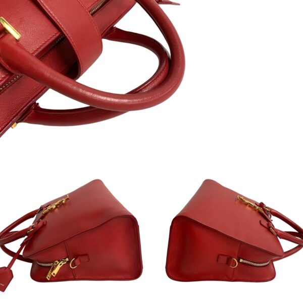 776b776 19232 6 Yves Saint Laurent YSL Leather 2way Handbag Shoulder Bag Red