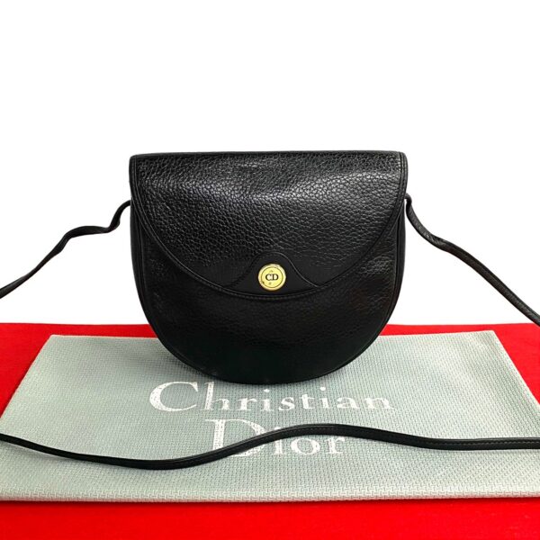 776b776 27482 1 Christian Dior CD Leather Shoulder Bag Pochette Black