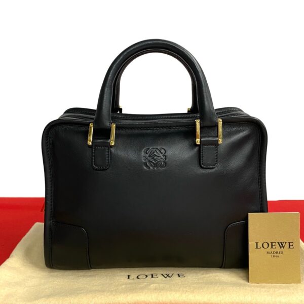 776b776 35615 1 Loewe Amazona 28 Anagram Leather Mini Bag Black