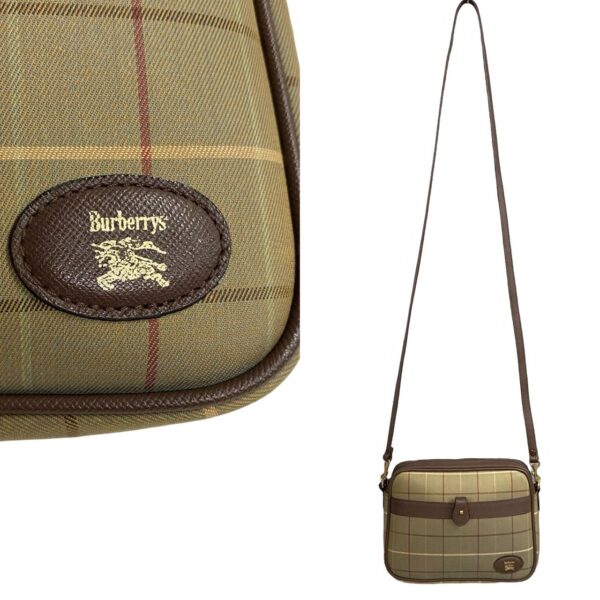 777b777 24864 4 Burberry Nova Check Shadow Horse Canvas Shoulder Pochette