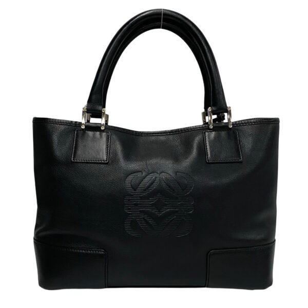 777b777 27090 5 Loewe Fusta Anagram Leather Mini Tote Bag Black