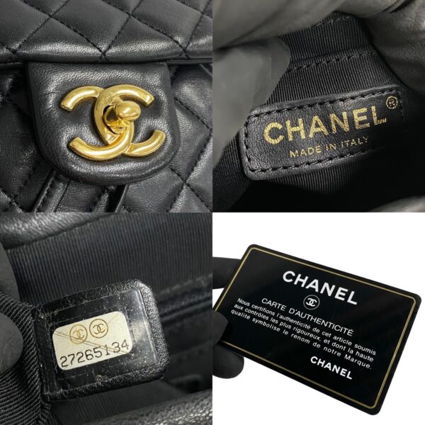 777b777 34252 4 Chanel Matelasse Coco Mark Lambskin Mini Rucksack Black