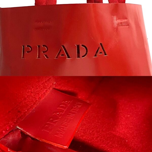 778c778 23127 4 Prada Cutout Calf Leather Nylon Mini Tote Bag Red