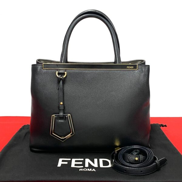 778c778 25834 1 FENDI Petit Toujours Leather 2WAY Shoulder Bag Black