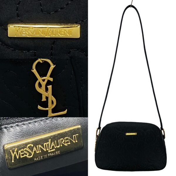 778c778 29768 4 Yves Saint Laurent YSL Nylon Shoulder Bag Pochette Black