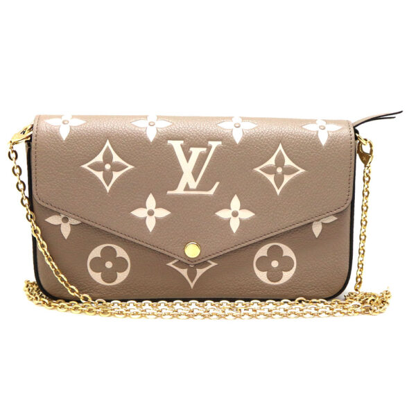 7798 1 Louis Vuitton Pochette Félicie Shoulder Bag Empreinte Beige