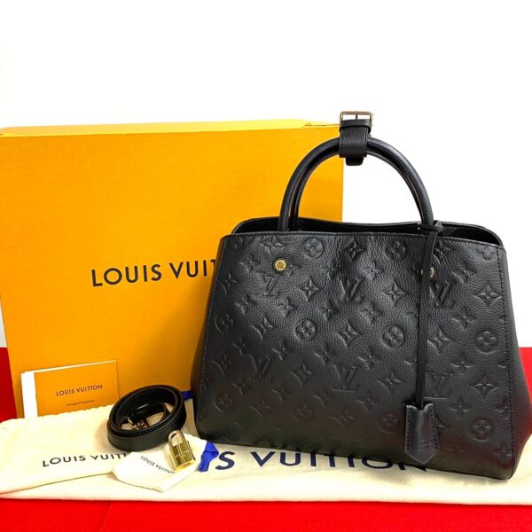 779c778 23463 1 Louis Vuitton Montaigne MM 2WAY Empreinte Leather Black