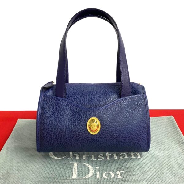 779c779 18967 1 Christian Dior CD Leather Handbag Mini Blue