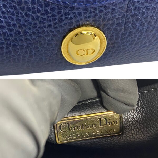 779c779 18967 4 Christian Dior CD Leather Handbag Mini Blue