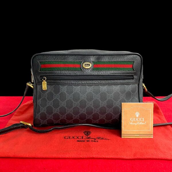 779c779 20131 1 Gucci Sherry Line GG Leather Shoulder Bag Pochette Black