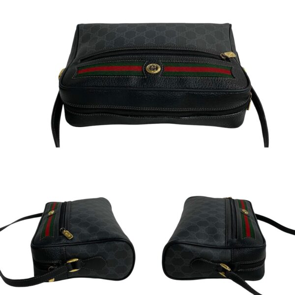 779c779 20131 6 Gucci Sherry Line GG Leather Shoulder Bag Pochette Black