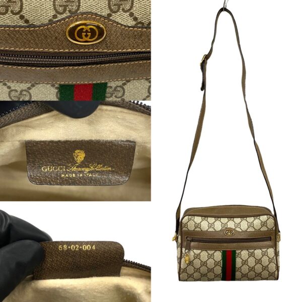 779c779 22606 4 Gucci Sherry Line GG Leather Shoulder Bag Pochette Brown