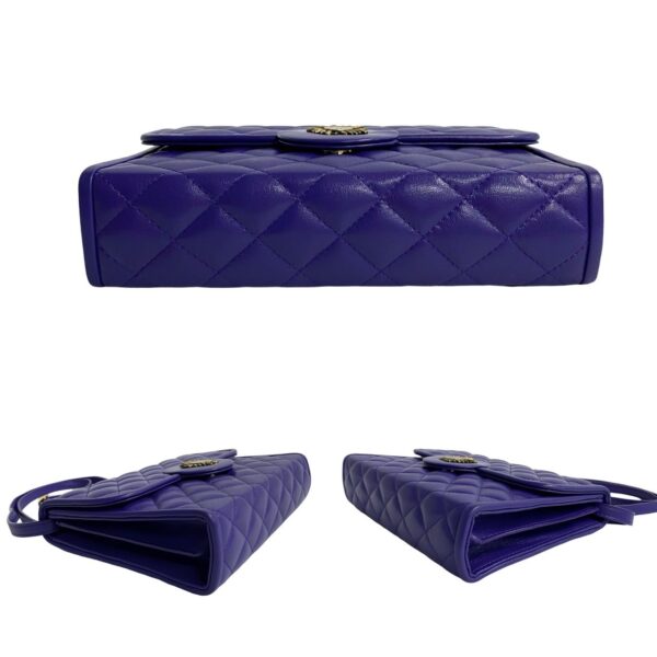 779c779 22722 7 Yves Saint Laurent YSL Lambskin Shoulder Bag Pochette Purple