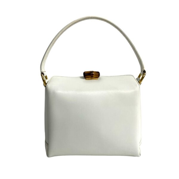 779c779 24447 5 Gucci Bamboo Turnlock Leather Handbag Mini White