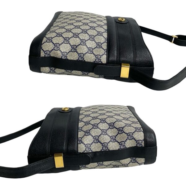 779c779 28231 6 Gucci GG Leather Shoulder Bag Mini Tote Navy