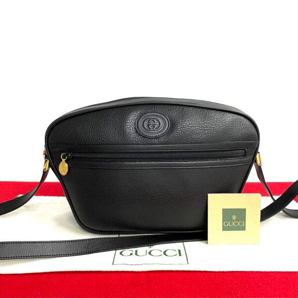 779c779 31933 1 Gucci GG Leather Shoulder Bag Pochette Black