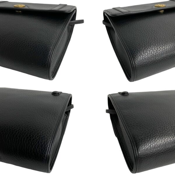 780c780 19813 8 Christian Dior Leather Mini Shoulder Bag Pochette Sacoche Black