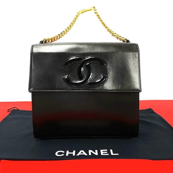 780c780 22343 1 Chanel Coco Mark Lambskin Chain Handbag Black