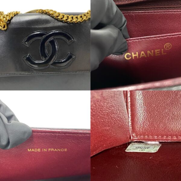 780c780 22343 4 Chanel Coco Mark Lambskin Chain Handbag Black