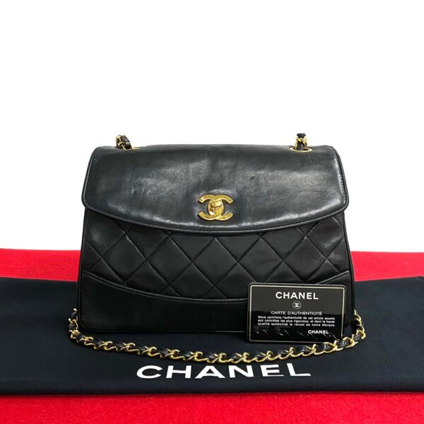 780c780 22410 1 Chanel Matelasse Lambskin CocoMark Chain Shoulder Bag Black