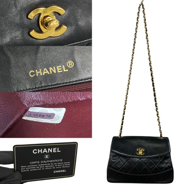 780c780 22410 4 Chanel Matelasse Lambskin CocoMark Chain Shoulder Bag Black