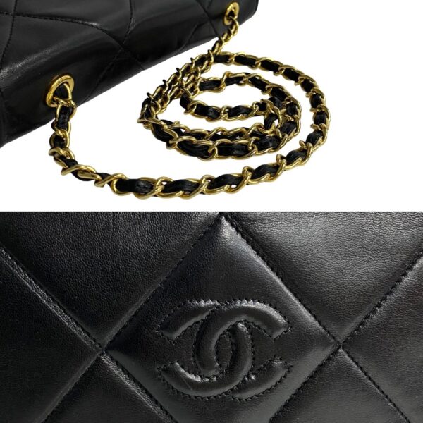 780c780 26700 8 Chanel Matelasse Lambskin Chain Shoulder Pochette Black