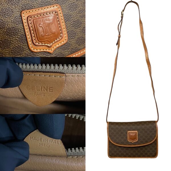 780c780 30435 4 Celine Macadam Blason Leather Mini Bag Brown