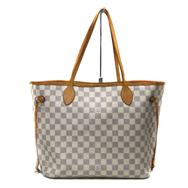 7832 1 Louis Vuitton Neverfull MM Tote Bag Damier Canvas Azur White