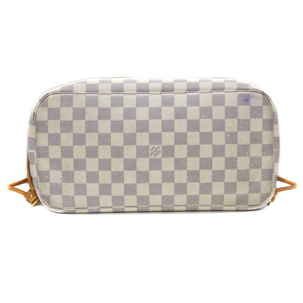 7832 5 Louis Vuitton Neverfull MM Tote Bag Damier Canvas Azur White