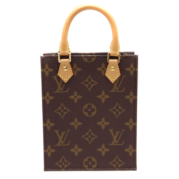 7874 1 Louis Vuitton Petit Sac Plat Handbag Monogram Canvas Brown