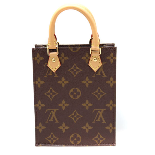 7874 2 Louis Vuitton Petit Sac Plat Handbag Monogram Canvas Brown