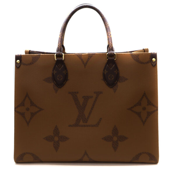 7950 2 Louis Vuitton On the Go MM Tote Bag Giant Monogram Brown Camel