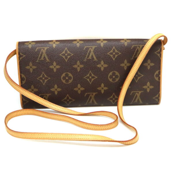 7995 2 Louis Vuitton Pochette Twin GM Monogram Canvas Shoulder Bag Brown