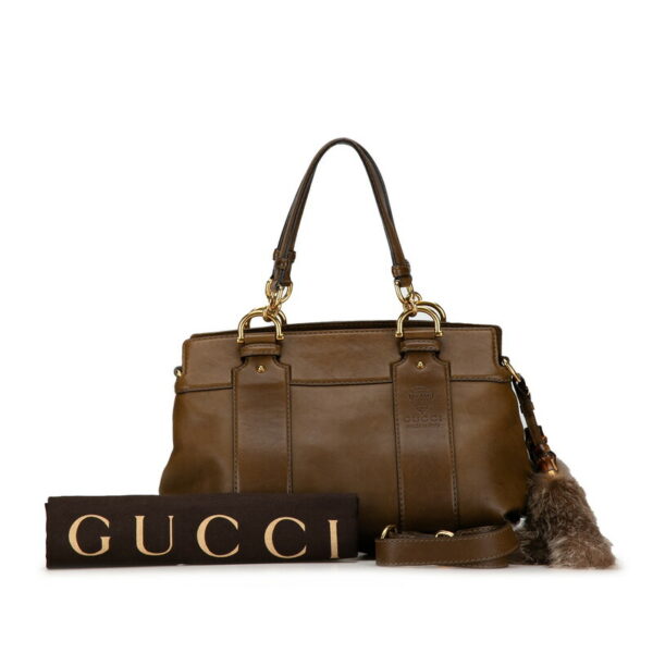 7jwxd0u0rckz6tfh 13 Gucci Bamboo 2WAY Handbag Brown