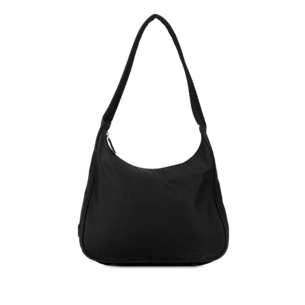 7supdmnbh5d7ke0e 1 Prada Triangle Plate Nylon One Shoulder Bag Black