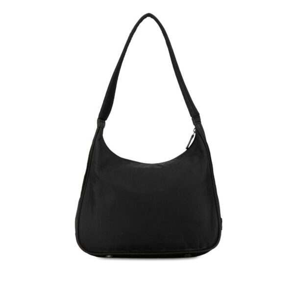 7supdmnbh5d7ke0e 3 Prada Triangle Plate Nylon One Shoulder Bag Black