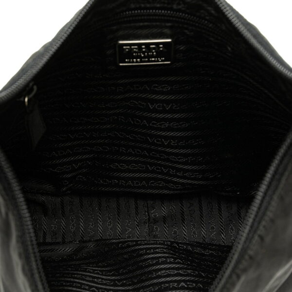 7supdmnbh5d7ke0e 5 Prada Triangle Plate Nylon One Shoulder Bag Black