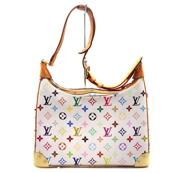 8037 2 Louis Vuitton Boulogne Bag Monogram Multicolor White