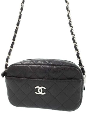 8180117740012 Chanel Cocomark Chain Tote Shoulder Bag Leather Black