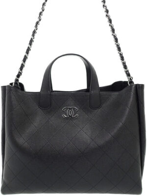 8180185630017 Prada Tote Bag Nylon Triangle Logo Black Silver Hardware