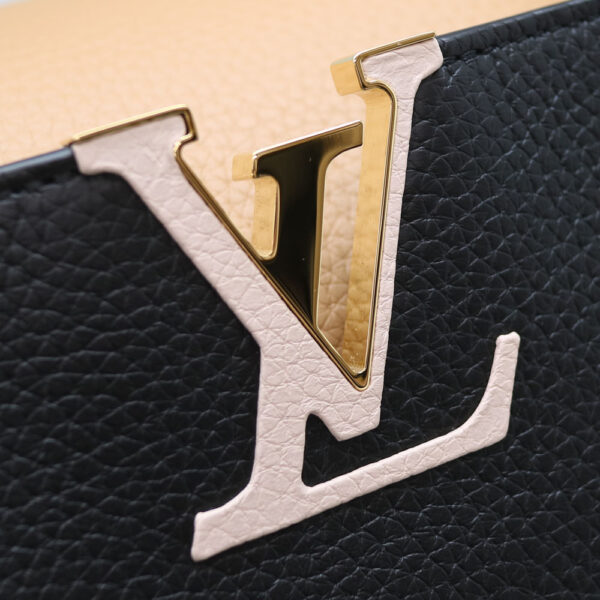 8238 9 Louis Vuitton Capucines MM Handbag Taurillon Leather Black