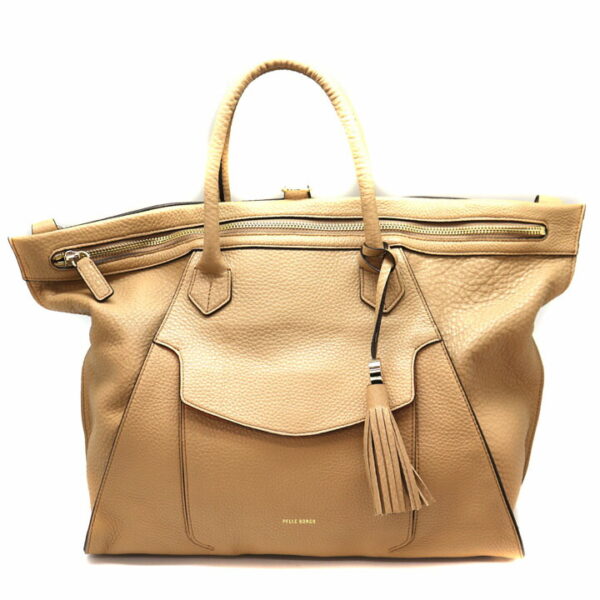 8285 1 Pelle Borsa 2WAY Bag Leather Beige