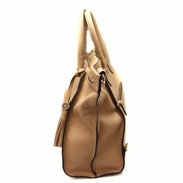 8285 4 Pelle Borsa 2WAY Bag Leather Beige