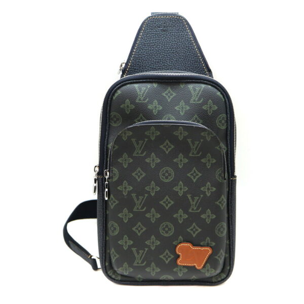 8298 1 Louis Vuitton Avenue Sling Bag Monogram Record Green Navy