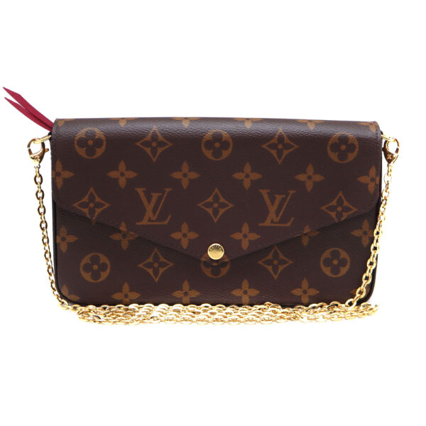 8554 1 Louis Vuitton Pochette Félicie Shoulder Bag Monogram Canvas Brown