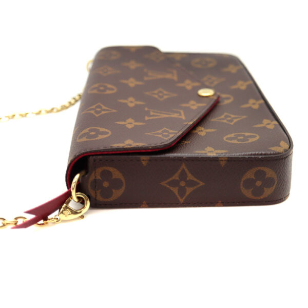 8554 4 Louis Vuitton Pochette Félicie Shoulder Bag Monogram Canvas Brown