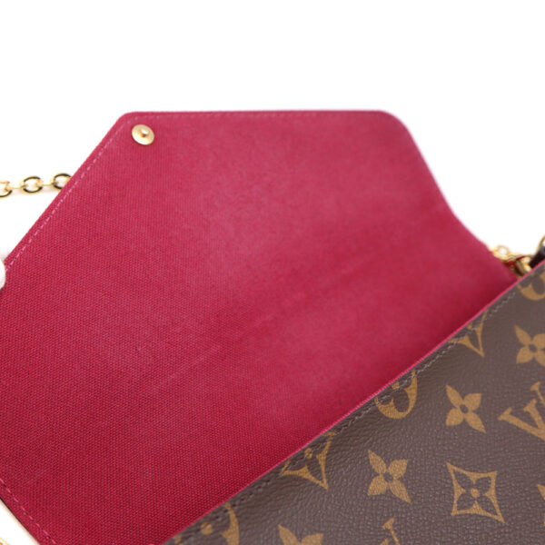 8554 6 Louis Vuitton Pochette Félicie Shoulder Bag Monogram Canvas Brown