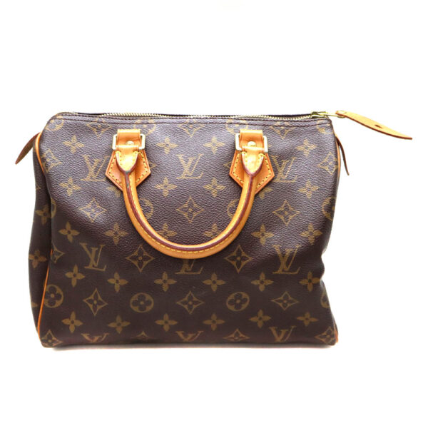 8663 2 Louis Vuitton Speedy 25 Handbag Monogram Canvas Brown